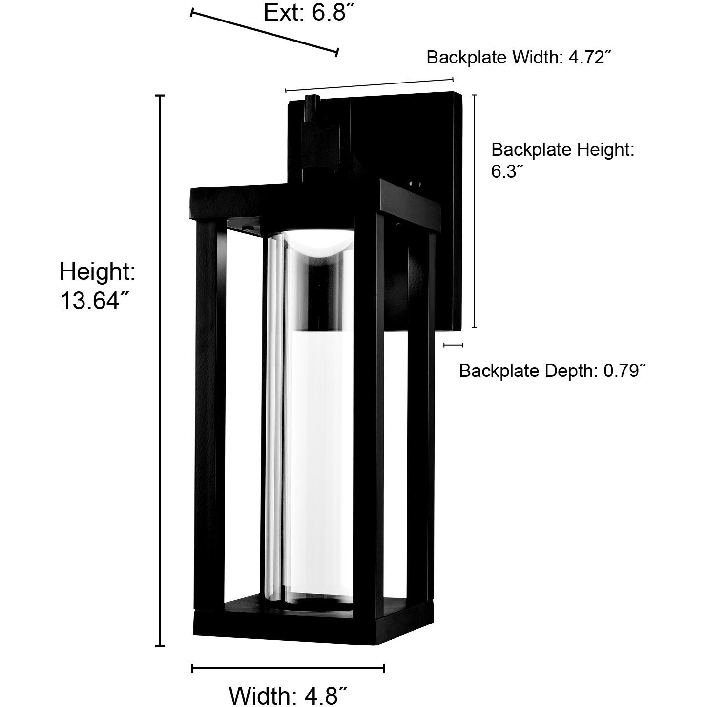 Dumont LED 13.75 inch Powder Coated Black Outdoor Wall Sconce